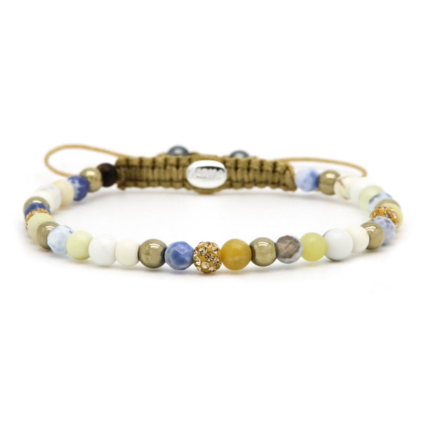 Karma Bracelet (Jewelry) Spiral Blue Bubble XXS Gold Crystal