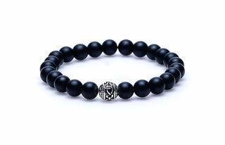 Karma Bracelet (jewelry) Black is Black silver round logo bead Black 86241