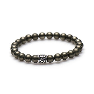Karma ladies bracelet Pyrite Silver Bead 86557 (LENGTH 17.5-19CM)