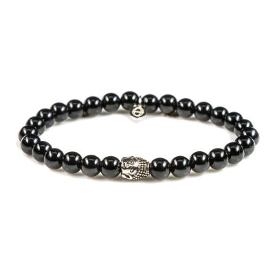Karma ladies bracelet Silver Buddha XS Onyx 87040 (LENGTH 17.5-19CM)
