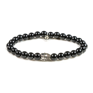 Karma ladies bracelet Silver Buddha XS Onyx 87040 (LENGTH 17.5-19CM)