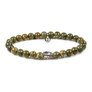 Karma ladies bracelet Silver Buddha XS Bra Jasper 87042 (LENGTH 17.5-19CM)