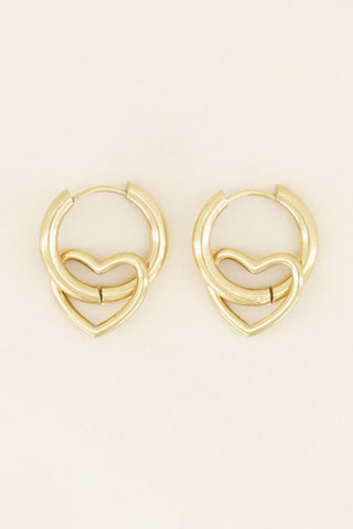 Koop gold My Jewelery Earrings with open heart