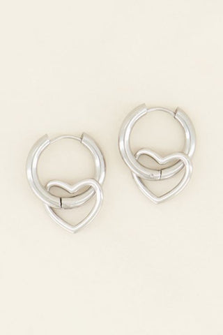 Koop silver My Jewelery Earrings with open heart
