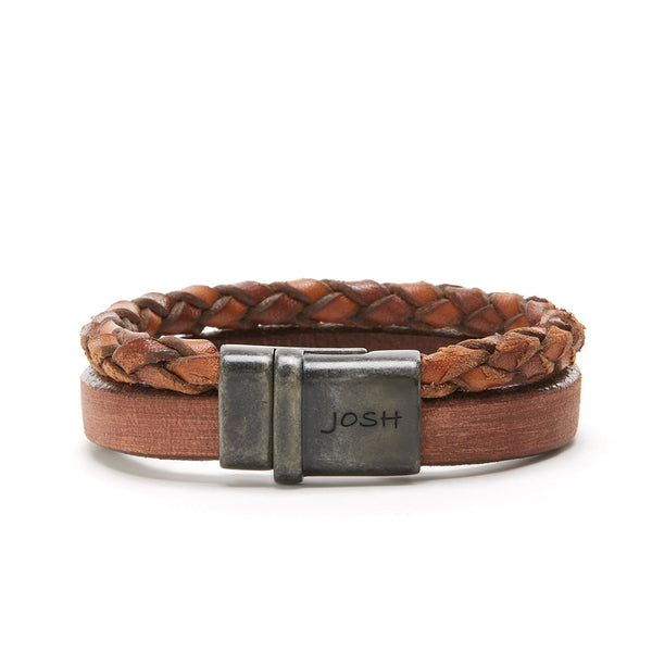 Josh Men's Bracelet - 9264 -BRA-VB-COGNAC (LENGTH 20.5-23CM)