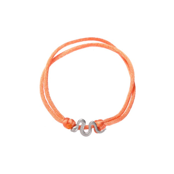 Go Dutch Label Bracelet rope snake Silver/Orange B2346-6