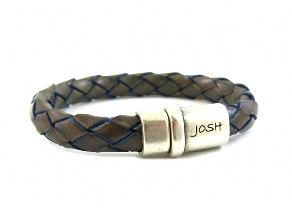 Josh Heren Armband - 9118 Bruin/blauw (LENGTE 20.5-22.5CM)