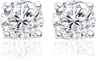 Sterling silver earring round Crystal (LENGTH 3-10MM)