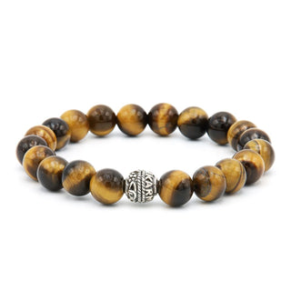 Karma men's bracelet 96057 Tiger Eye Silver Round Logo (LENGTH 18-20cm)