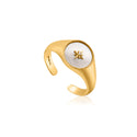 Ania Haie Mother of Pearl Emblem Signet Ring