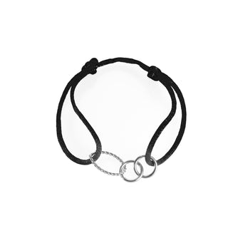Go Dutch Label Bracelet 3 hoops Silver Black B1413-06