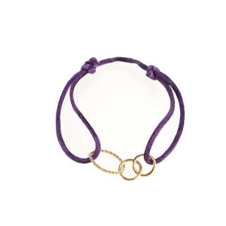 Go Dutch Label Bracelet 3 hoops Gold Purple B1413-09