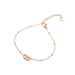 Koop gold Go Dutch Label Bracelet (Jewelry) 2 decorated small hearts
