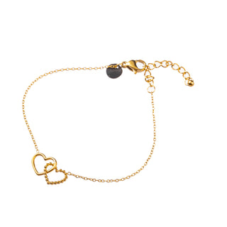 Koop gold Go Dutch Label Bracelet (Jewelry) double heart