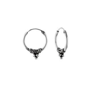 Koop silver Bijoutheek Bali hoop Earrings (10-14mm)