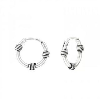Bijoutheek Bali hoop earrings silver (10-12mm)