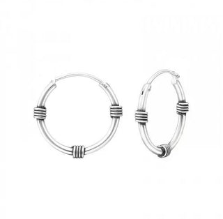 Bijoutheek Bali hoop earrings silver (10-12mm)