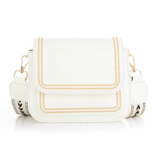 Koop white Bijoutheek Bag Crossover double stitched