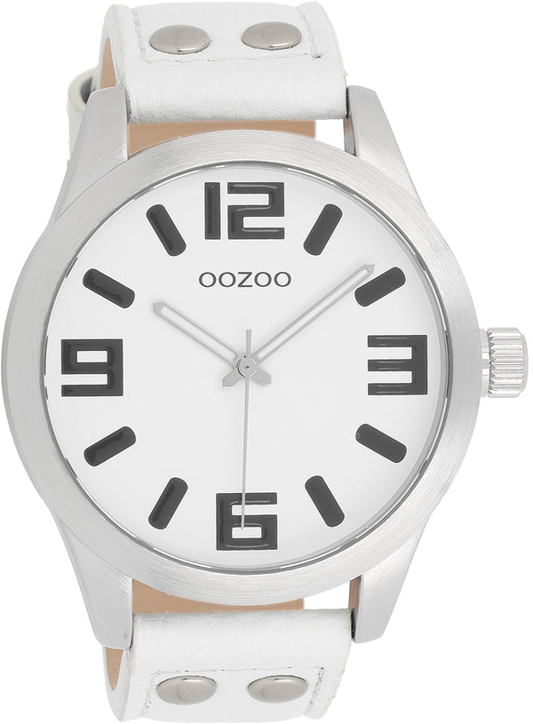 Oozoo Heren/dames Horloge-C1050 wit (46mm)