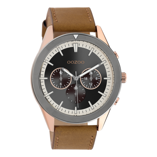 Oozoo Heren Horloge-C10800 Rose Goud/Titanium (45mm)