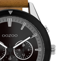 Oozoo Heren Horloge-C10801 Rose Zilver/Zwart (45mm)