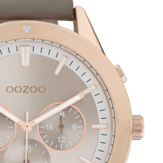 Oozoo Heren Horloge-C10802 Rose Taupe (45mm)