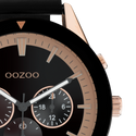 Oozoo Heren Horloge-C10804 Rose Goud Zwart(45mm)
