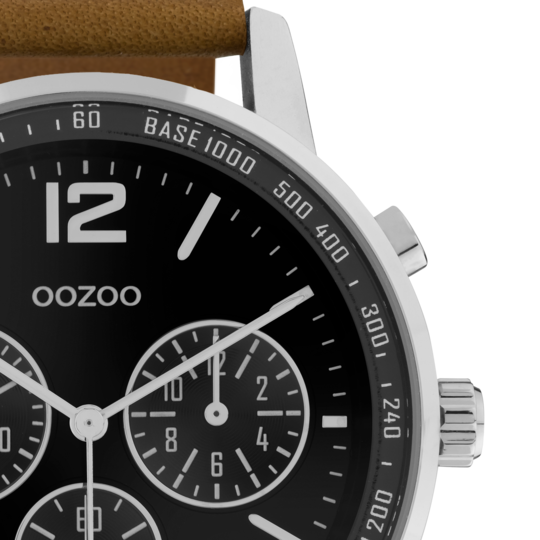 Oozoo Heren horloge-C10812 Bruin/zilver (42mm)
