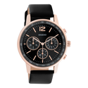 Oozoo Heren horloge-C10814 Zwart/Rose Goud (42mm)