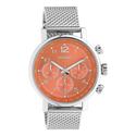 Oozoo heren horloge-C10903 zilver/oranje (42mm)