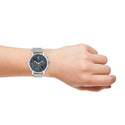 Oozoo heren horloge-C10904 zilver/blauw (42mm)