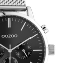 Oozoo heren horloge-C10913 zilver/zwart (45mm)