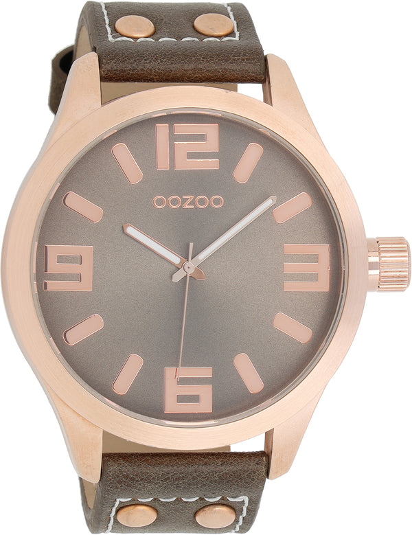 Oozoo Heren/dames Horloge-C1108 bruin (51mm)