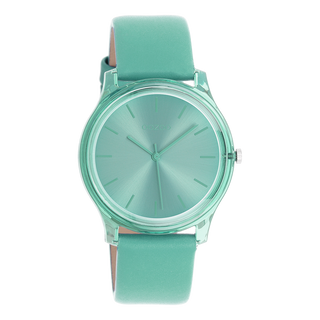 Kopen groen Oozoo dames Horloge met leren band (36mm)