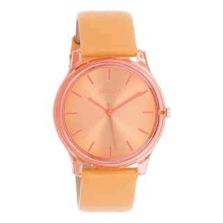 Koop oranje Oozoo dames Horloge met leren band (36mm)