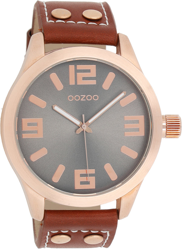 Oozoo Heren/dames Horloge-C1156 cognac (46mm)