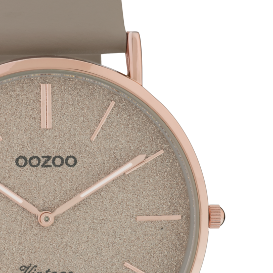 Oozoo Dames horloge-C20167 Rose Goud Taupe (40mm)