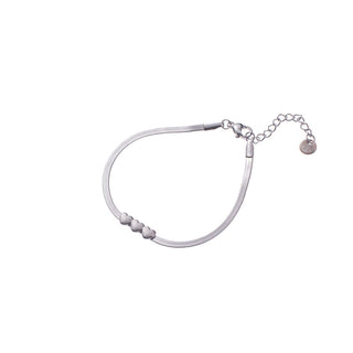 Koop silver Go Dutch Label Bracelet (Jewelry) smooth snake 3 decorated hearts