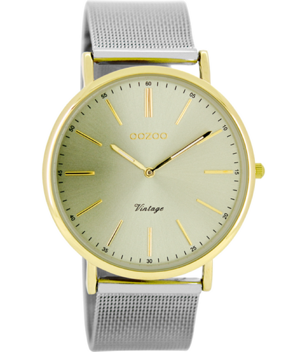 Oozoo Dames horloge-C8159 zilver/goud (40mm)