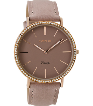 Oozoo Vintage Horloge-C8886 roze (40mm)