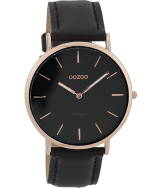 Oozoo Vintage-Uhr – C9318 Schwarz (40 mm)