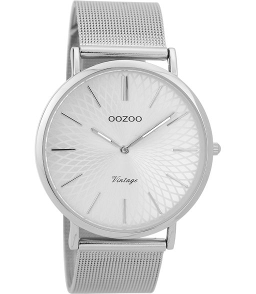 Oozoo Vintage-Uhr – C9340 Silber (40 mm)