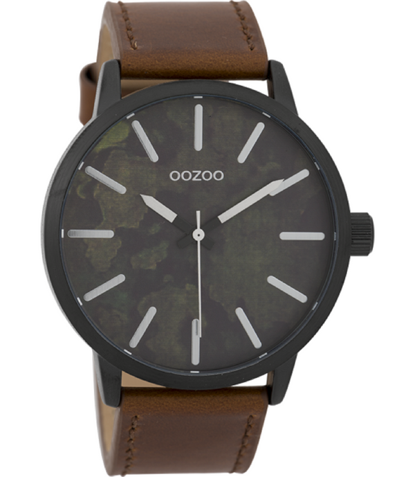 Oozoo Heren Horloge-C9601 bruin (45mm)