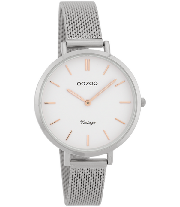 Oozoo Vintage Horloge-C9821 zilver (34mm)