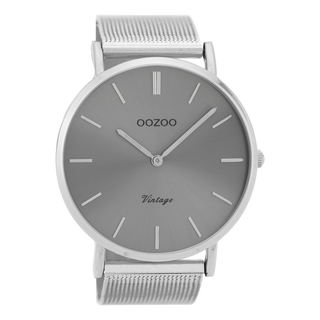 Oozoo Vintage horloge-C9936 zilver (44mm)