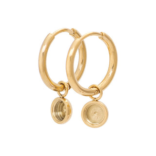 Koop gold iXXXi Jewelry Earring Top Base Part (15MM)
