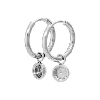 Koop silver iXXXi Jewelry Earring Top Base Part (15MM)