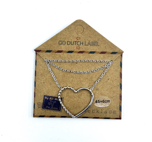 Go Dutch Label Necklace large open heart