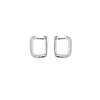 Koop silver Go Dutch Label Earrings Oval Hoop stones