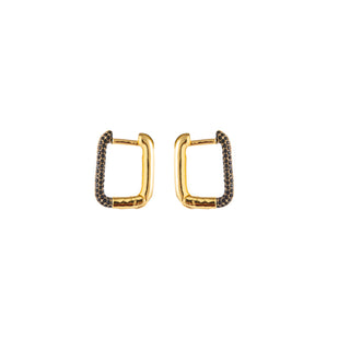 Koop black Go Dutch Label Earrings Oval Hoop stones
